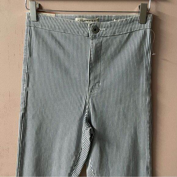 PacSun BullHead Uber High Rise Skinniest Blue & Cream Striped Jeans Sz 7 EUC - Picture 9 of 15